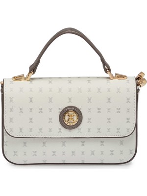 Tergan Beyaz Print Kadın El Çantası - S26Y1PR09154-U1A