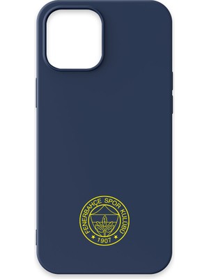 iPhone 12 Pro Uyumlu Fenerbahçe Sarı Arma Lacivert Silikon Lisanslı Telefon Kılıfı