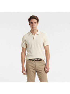 Nautica Erkek Krem Slim Fit Polo Yaka T-Shirt K65302T.1MA