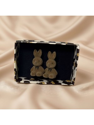 Ezgiarslanatalier Kahverengi Tavşan Küpe