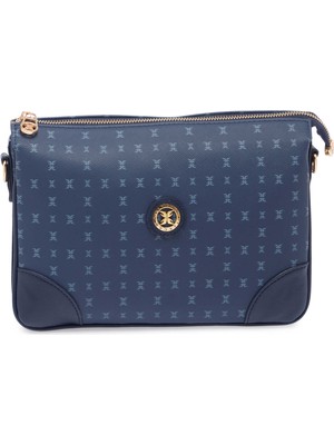 Tergan Lacivert Print Kadın Çapraz Askılı Çanta - S26Y1PR09090-V5J