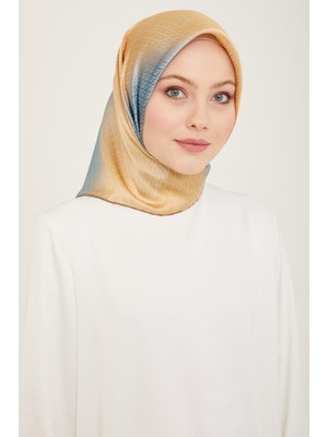 Armine Dore Geçişli Monogram Desen Sura Ipek Eşarp 9104 - 09