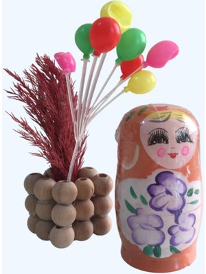 herkesetoptantic 5’li Ahşap Matruşka Bebek