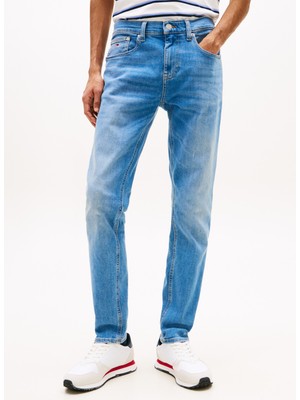 Tommy Jeans Standart Bel Slim Tapered Mavi Erkek Denim Pantolon DM0DM201741A4 Mavi Denim Pantolon