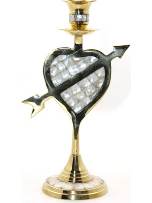 Azrlya Pirinç Sedefli Tekli Şamdan 11056-8 - Lisinya