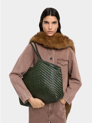 Parfois Örgülü Deri Shopper Çanta