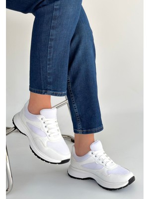 Azrlya Slar Beyaz Cilt Spor Ayakkabı - Lisinya