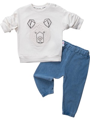 Pinomio Baby Erkek Bebek Gofreli Ayılı Takım