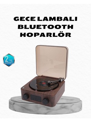 Azrlya Gece Lambası Bluetooth Hoparlör Dijital Saat Çok Fonksiyonlu Su Dalgası Işıklı - Lisinya