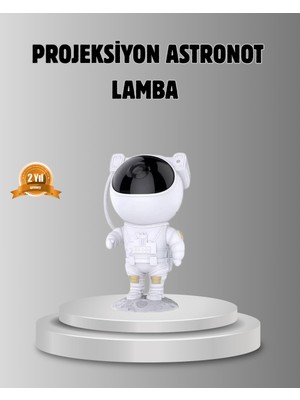 Azrlya Astronot Galaksi Projeksiyon Lambası Bluetooth Bağlantılı ve Uzaktan Kontrollü - Lisinya