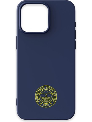 iPhone 14 Pro Uyumlu Fenerbahçe Sarı Arma Lacivert Silikon Lisanslı Telefon Kılıfı