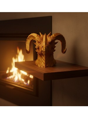 Azrlya Asil Tasarım Gold–red Ejderha Heykeli Hediyelik Fantastik Dekor - Lisinya