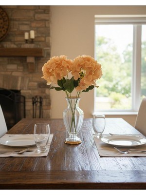 Yasima Yapay Çiçek 5 Dal Ortanca Yavruağzı Vazo Balkon Ev Dekor Süs