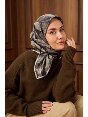 Silk Home Tivil Saf Ipek 11488 - 38 Füme Yeşil Yaprak Desen