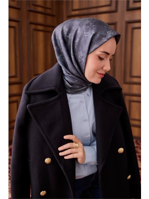 Silk Home Tivil Saf Ipek 11487 - 36 Petrol Mavi Armürlü Desen