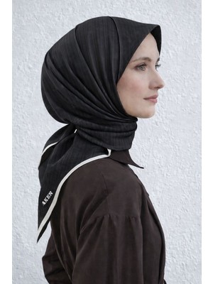 Aker Jakarlı Sura Ipek Eşarp 7208404 - 312 SYR53002 Siyah Çizgi Desen
