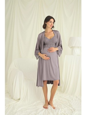 Beruflic Dantelli Hamile Lohusa Sabahlık Takımı