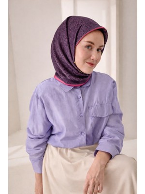 Silk Home Tivil Saf Ipek 52449 Pembe Mor Çizgi Desen