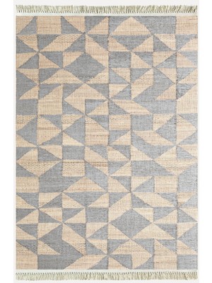 Kilim Home Cotton Kilim 34 Jut Efekli Modern Desenli Dekoratif Yıkanabilen Dokuma Taban Kilim