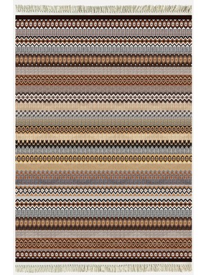 Kilim Home Cotton Kilim 3622 Etnik Geleneksel Motifler Modern Dekoratif Saçaklı Yıkanabilen Dokuma Kilim