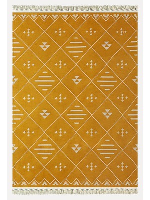 Kilim Home Cotton Kilim 69 Multu Iskandinav Motifler Modern Dekoratif Saçaklı Yıkanabilen Dokuma Kilim