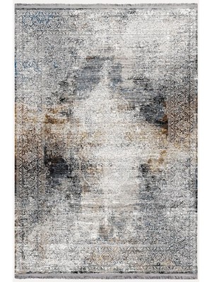 Kilim Home Mars 2163 Gri Tonlarında Klasik Eskitme Desen Saçaklı Dekoratif Halı