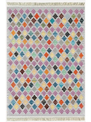 Kilim Home Cotton Kilim 41 Gri Tonlarında Modern Dekoratif Yıkanabilen Dokuma Kilim