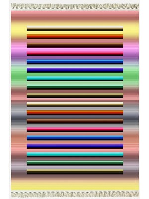 Kilim Home Cotton Kilim 55 Multy Geleneksel Motifler Modern Dekoratif Saçaklı Yıkanabilen Dokuma Kilim