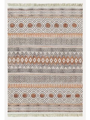 Kilim Home Cotton KILIM67 Multu Iskandinav Motifler Modern Dekoratif Saçaklı Yıkanabilen Dokuma Kilim