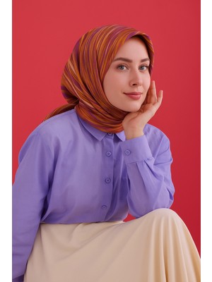 Silk Home Tivil Saf Ipek 11484 - 52196 Mor Çizgi Desen