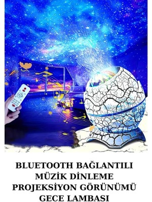 Azrlya Dinozor Yumurtası Gece Masa Lambası Bluetooth Hoparlör 14 Renk Seçeneği - Lisinya