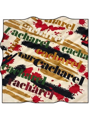 Cacharel Tivil Ipek Eşarp Ist 8588313- 912 Renkli Slogan Desen