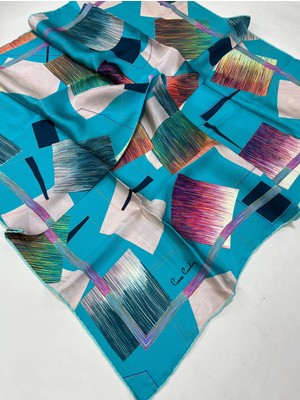 Pierre Cardin Mavi Karma Desenli sura Ipek Eşarp Ist 56903 - 2