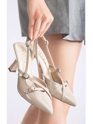 Azrlya Tetti Bej Rugan Topuklu Ayakkabı - Lisinya