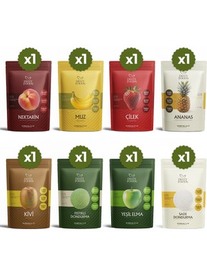 Dizzy Foods 6×20 gr Gökkuşağı Tadım Paketi Türkiye Menşeli Vegan Karışık Kuru Meyve Seti