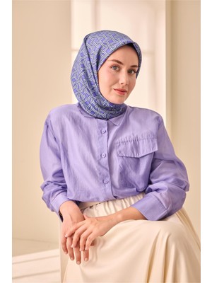 Silk Home Tivil Saf Ipek 11479 - 15 Buz Mavisi Soyut Desen