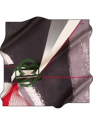 Aker Sura Ipek Eşarp Ist 8493701 - 313 Gri - Bordo Geometrik  Desen