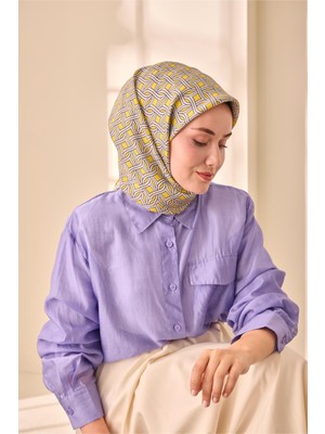 Silk Home Tivil Saf Ipek 11479 - 05 Sarı Gümüş Soyut Desen