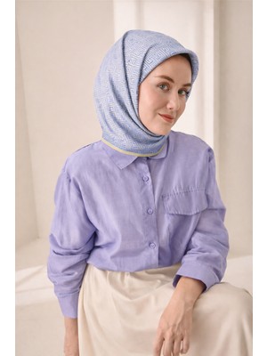 Silk Home Tivil Saf Ipek 52218 - 52442 Turkuaz Çizgi Desen