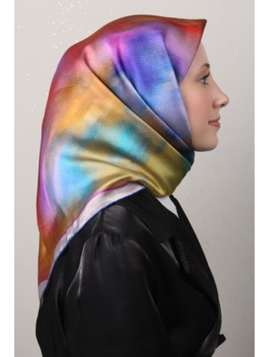 Armine Tivil Ipek Eşarp Ist 9233 - 06 Mavi Karışık Desen