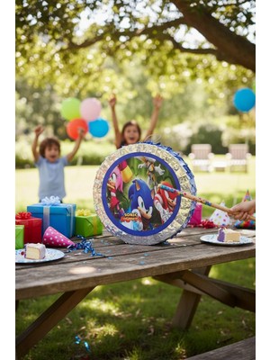 Cadde Süs Sonic Temalı Katlanabilir Pinyata ve Sopası