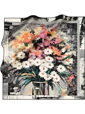 Cacharel Tivil Ipek Eşarp 8591313 - 913 Çiçek Desen