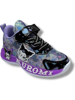 Cakgo Kuromi 724-26 Anorak Parlak Deri Anatomik Kız Çocuk Sneaker Siyah Lila 26-30