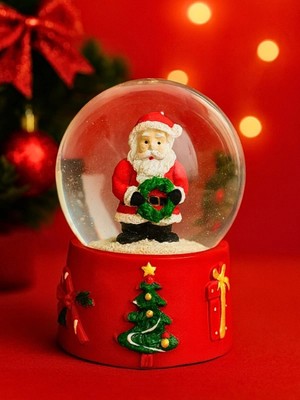 Marsilyan Yılbaşı Temalı LED Işıklı Kar Küresi – Noel Baba Figürlü 9 cm Orta Boy Yeni Yıl Süsü - 46
