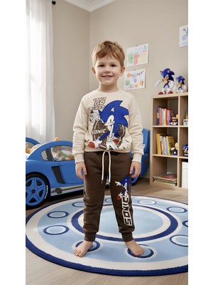 Sonic 11420 3 Iplik Içi Şardonlu Paçası Bantlı Erkek Çocuk Eşofman Takım