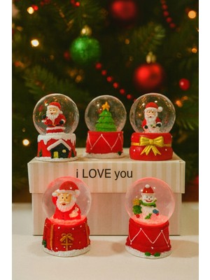 Marsilyan 5 Adet LED Işıklı Mini Kar Küresi 6,5 cm – Yılbaşı Noel Yeni Yıl Hediyesi & Dekoratif Hediyelik