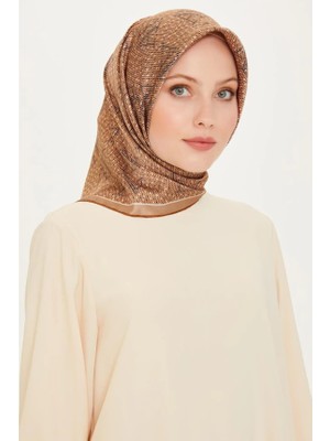 Armine Tivil Ipek Eşarp Ist 9228 - 50 Kahverengi Karışık Desen