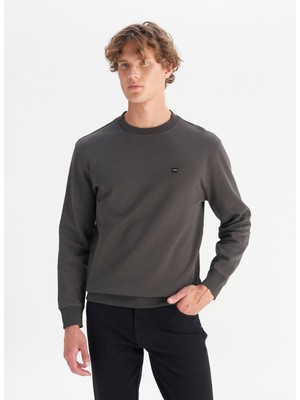 Wrangler Bisiklet Yaka Antrasit Erkek Sweatshırt TW252025533W Antrasit Sweatshirt