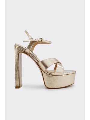 Derinet Yüksek Topuklu Bilekten Bantlı Kadın Abiye Ayakkabı