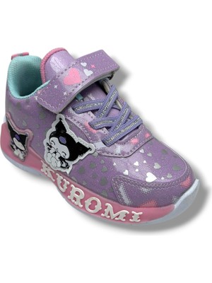 Cakgo Kuromi 725-26 Simli Parlak Deri Anatomik Kız Çocuk Sneaker Lila Pembe 26-30